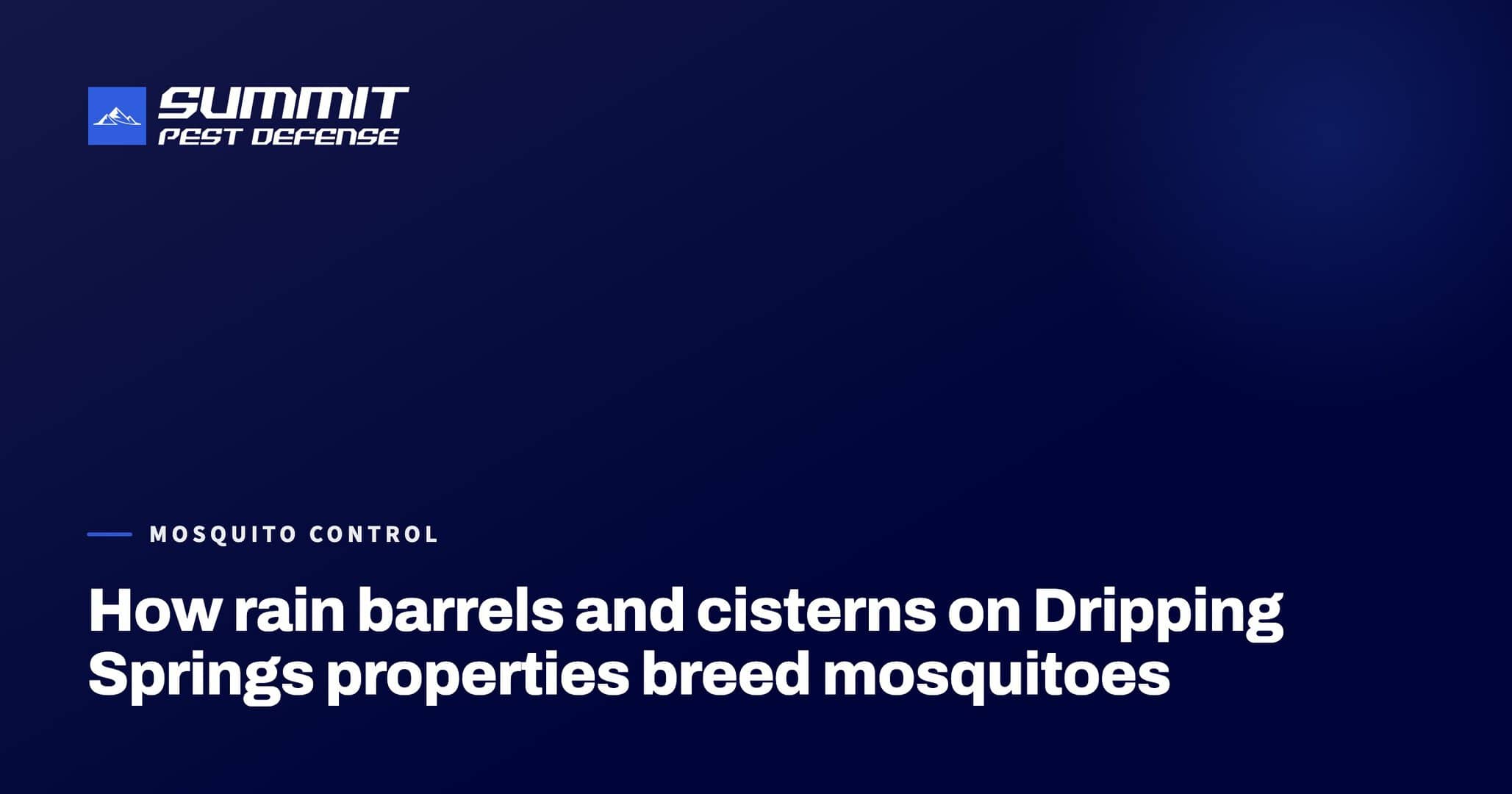 How rain barrels and cisterns on Dripping Springs properties breed mosquitoes