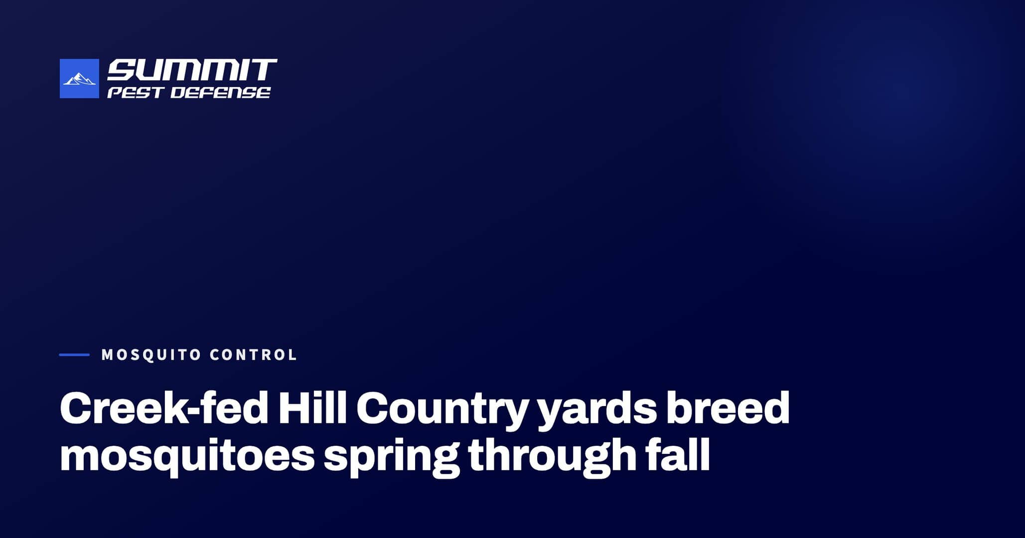 Creek-fed Hill Country yards breed mosquitoes spring through fall